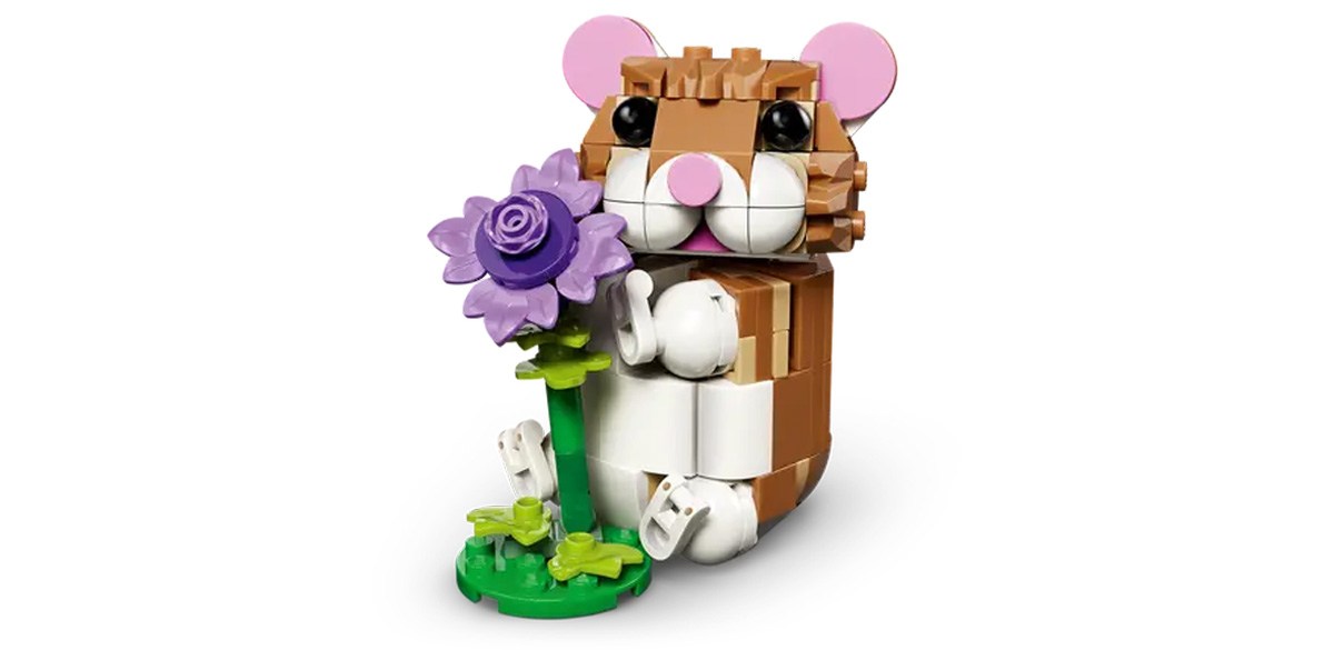 LEGO Cute Hamster with a Flower
