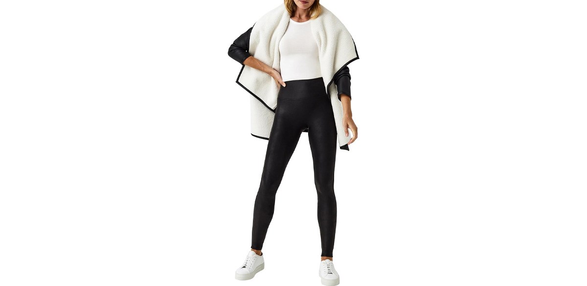 SPANX Faux Leather Fleece-Lined Legging