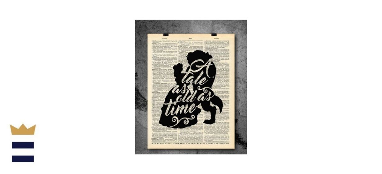 A Tale as Old as Time Quotes Upcycled Dictionary Print