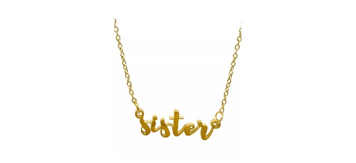 Adornia Cursive Sister Necklace