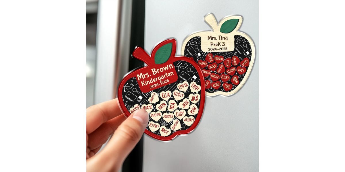 Personalized Teacher Apple Magnet
