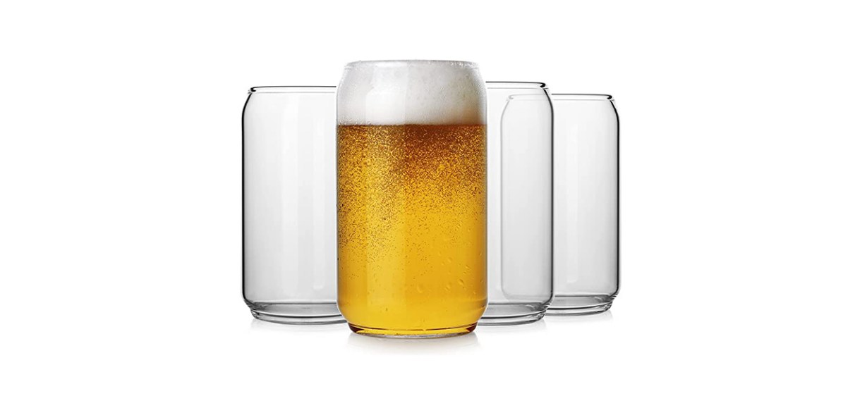 BaveL Large Beer glasses,20 oz Can Shaped Beer
