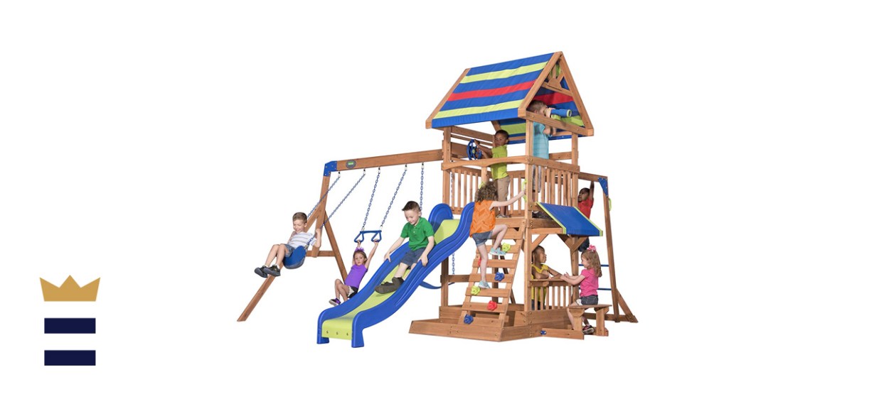 Beach Front All Cedar Wooden Swing Set