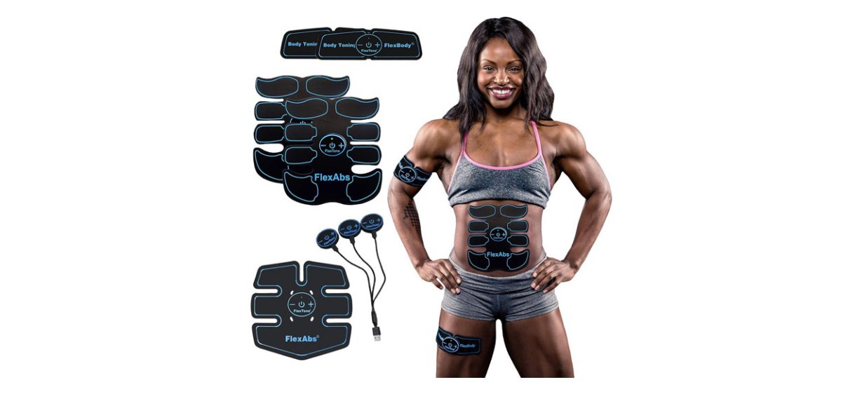 ABFLEX Ab Toning Belt for Developed Stomach Muscles, Remote for Quick –