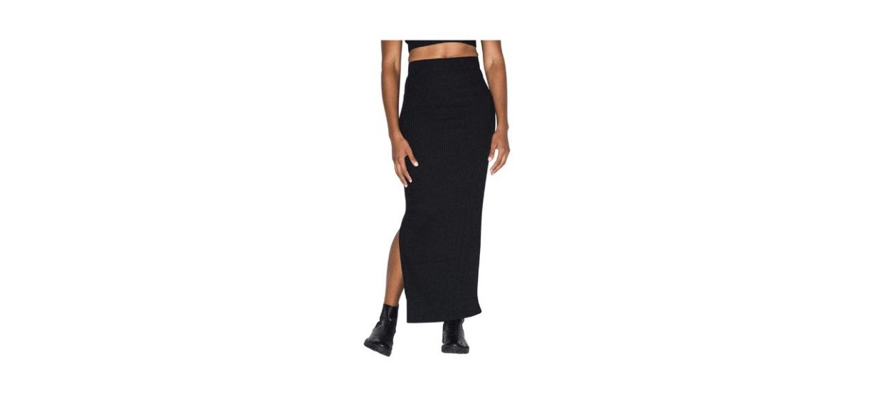 Best American Apparel Womens Thick Rib Maxi Skirt
