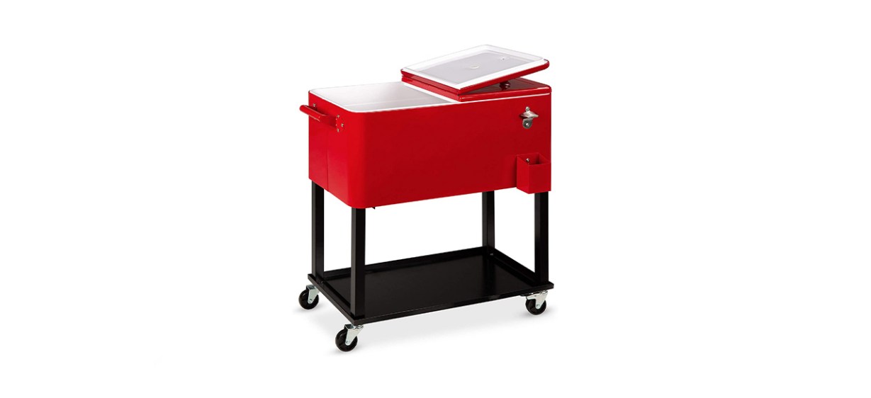 Best Choice Products Outdoor Steel Rolling Cooler Cart