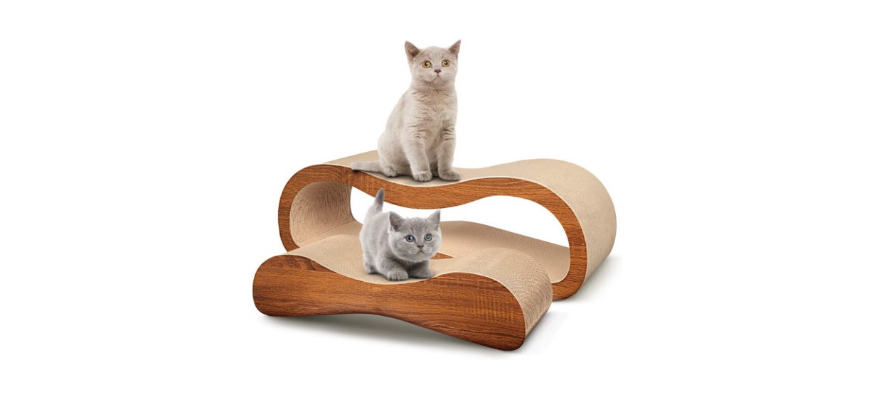 best FluffyDream 2-in-1 Cat Scratcher Cardboard Lounge Bed