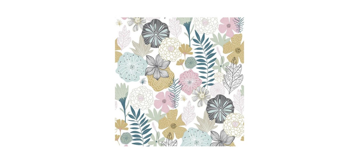 RoomMates Pink Perennial Blooms Peel and Stick Wallpaper RoomMates Pink Perennial Blooms Peel and Stick Wallpaper