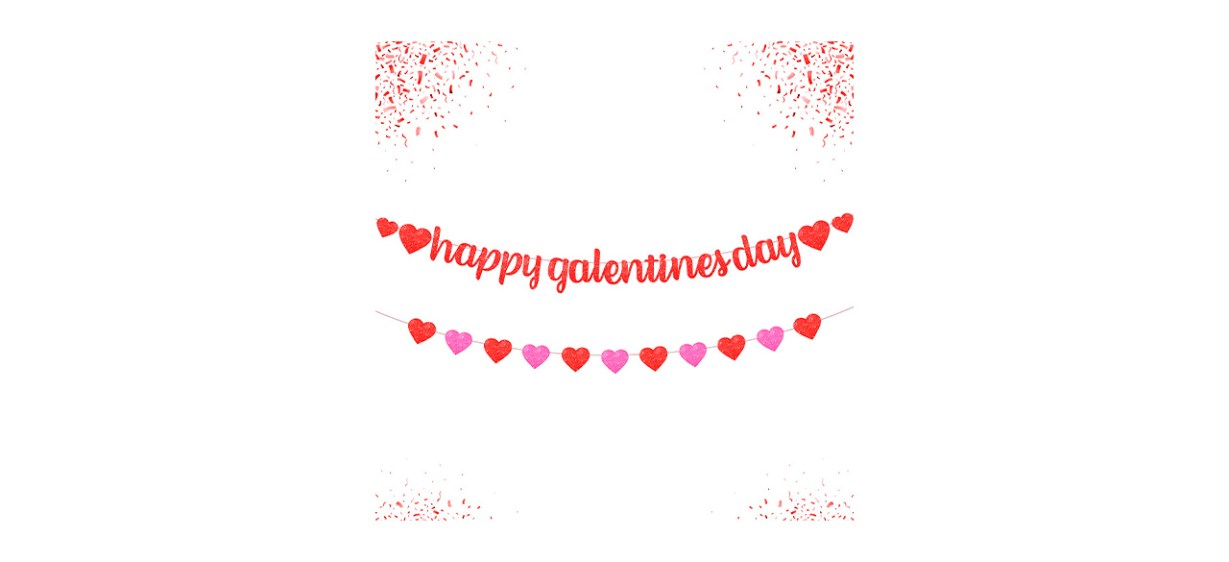 Best Glittery Happy Galentine's Day Banner