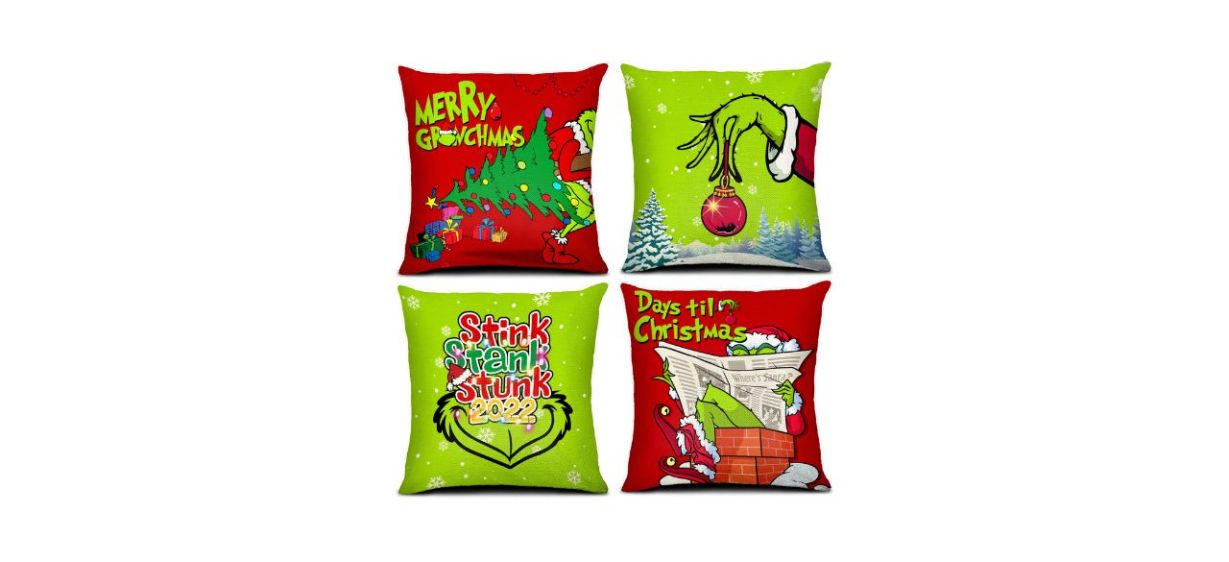 Best Henfei Grinch Christmas Pillow Covers
