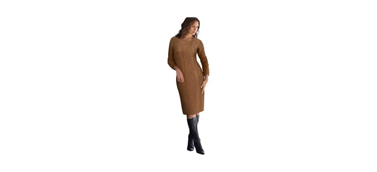 Best Jessica London Plus Size Cable Sweater Dress