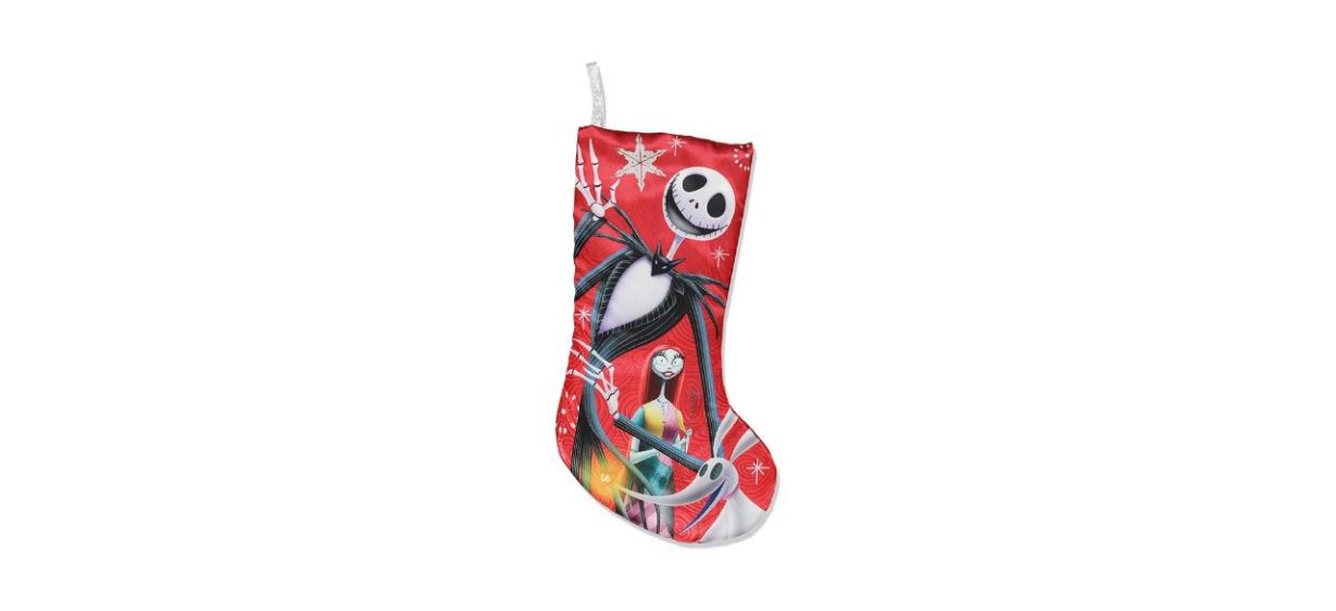 Kurt Adler Nightmare Before Christmas Jack &amp; Sally Satin Stocking