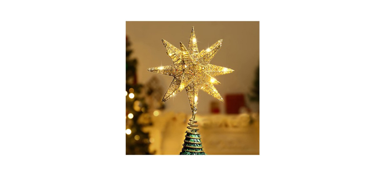 Best Lewondr Christmas Star Tree Topper