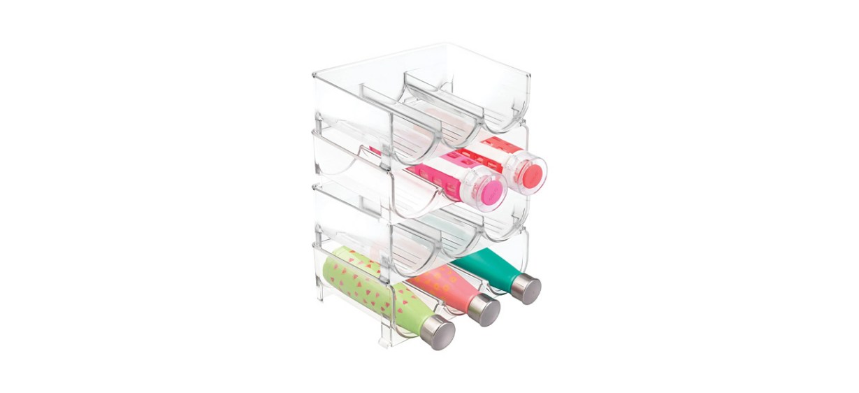 Best mDesign Plastic Free-Standing Stackable Bottle Storage Holder Rack