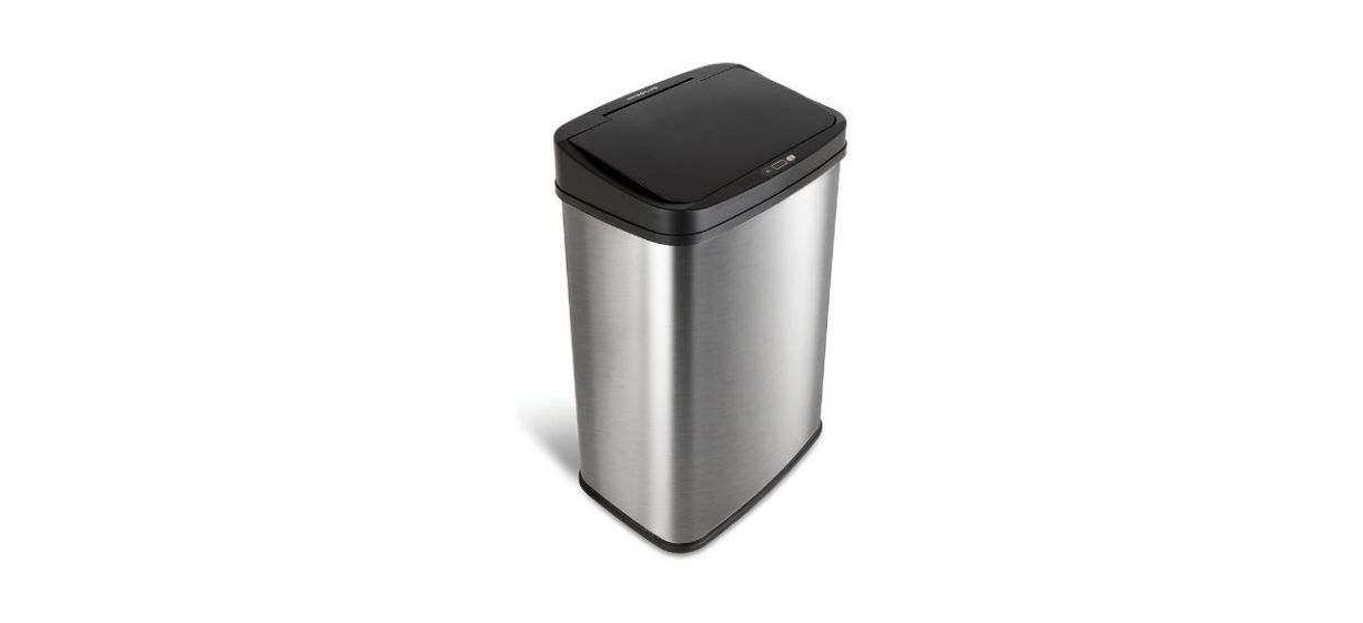 SensorCan Battery-Free 13 Gal Automatic Sensor Kitchen Trash Can with Adapter