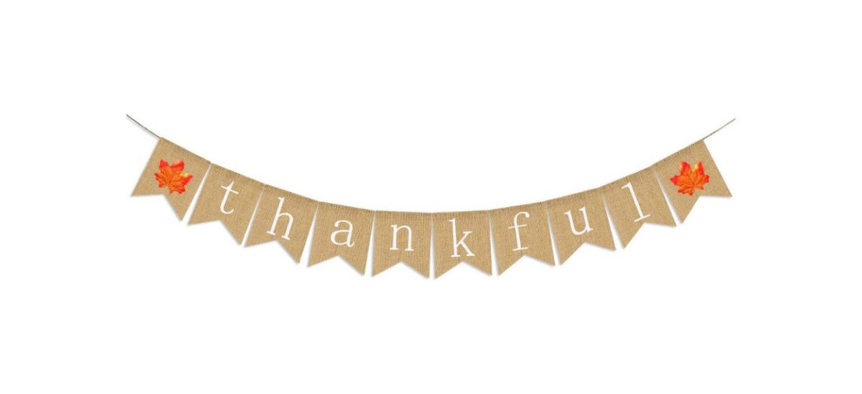 Best Party Props Thankful Burlap Banner