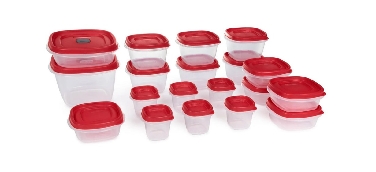  Rubbermaid 16-Piece Food Storage Containers with Lids and Steam  Vents, Microwave and Dishwasher Safe, Red & Easy Find Lids 5-Cup Food  Storage and Organization Container, Racer Red: Home & Kitchen