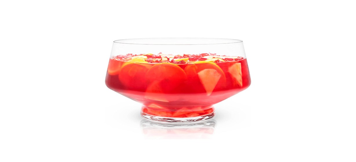 Best Viski Footed Glass Punch Bowl