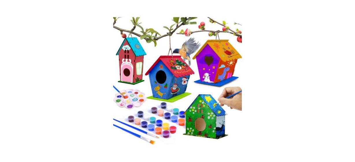 Hapray Four-pack Buildable DIY Birdhouse Kit Hapray Four-pack Buildable DIY Birdhouse Kit