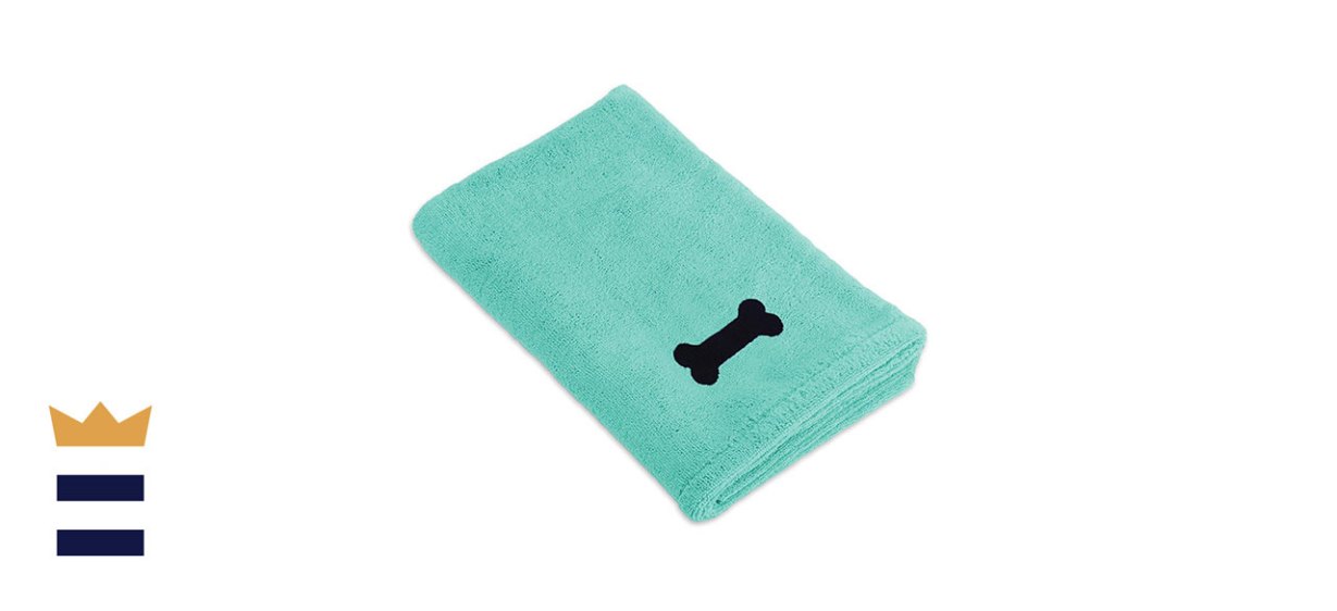 Bone Dry Pet Drying Collection Embroidered Terry Microfiber Towel