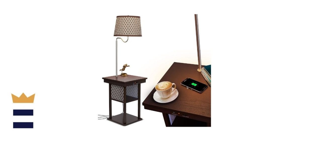 Brightech Madison Desk and Lamp with Wireless Charging Pad