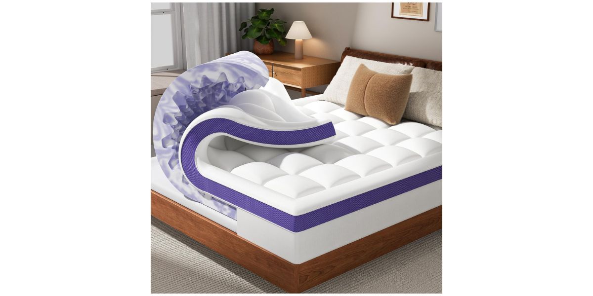 ChiXPace Dual Layer 4 Inch Memory Foam Mattress Topper