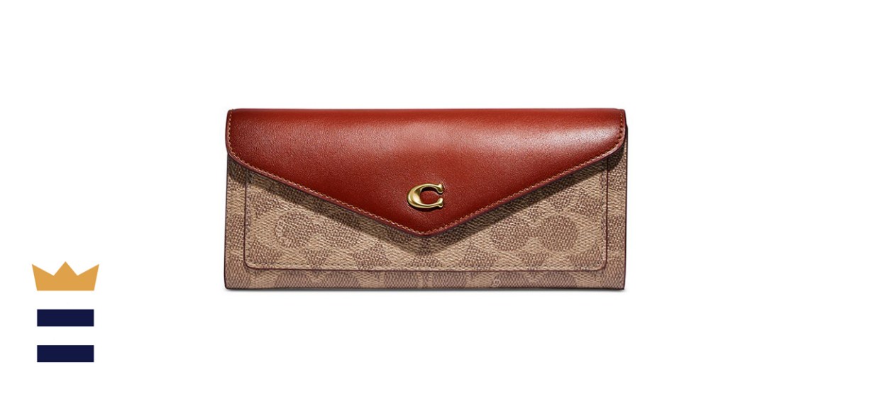 Coach Wyn Soft Leather Wallet in Colorblock Signature Canvas