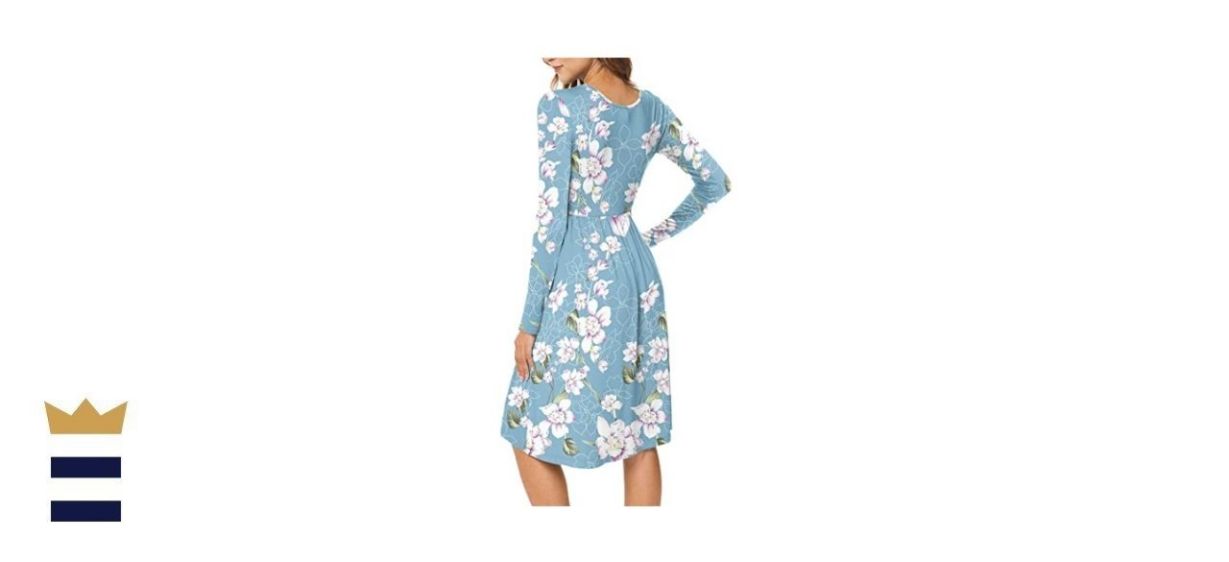 DBMOON Women Casual Long Sleeve Dress