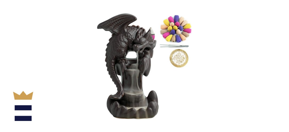 Dragon Ceramic Waterfall Incense Holder