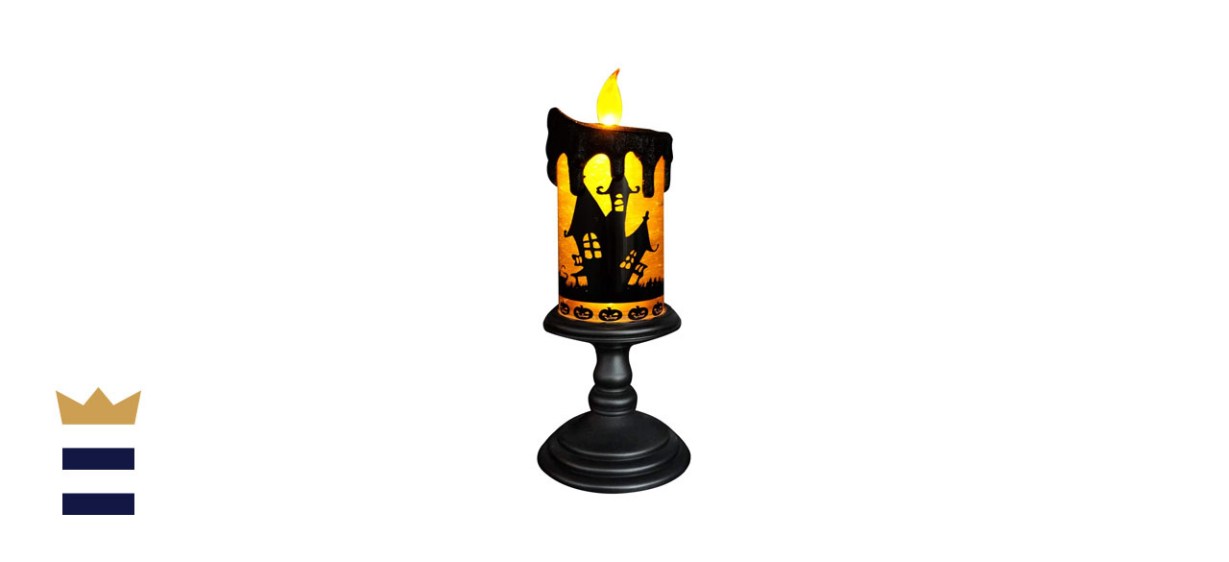 Eldnacele Halloween Snow Globe Candle Lighted Lamp