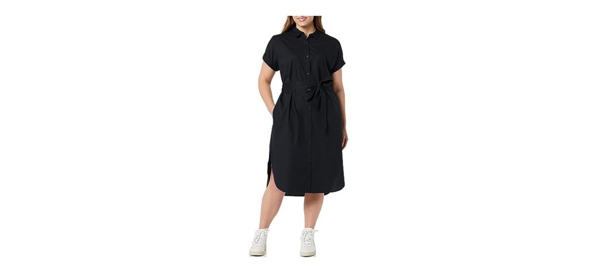 Amazon Essentials Women's Relaxed Fit Belted Shirt Dress