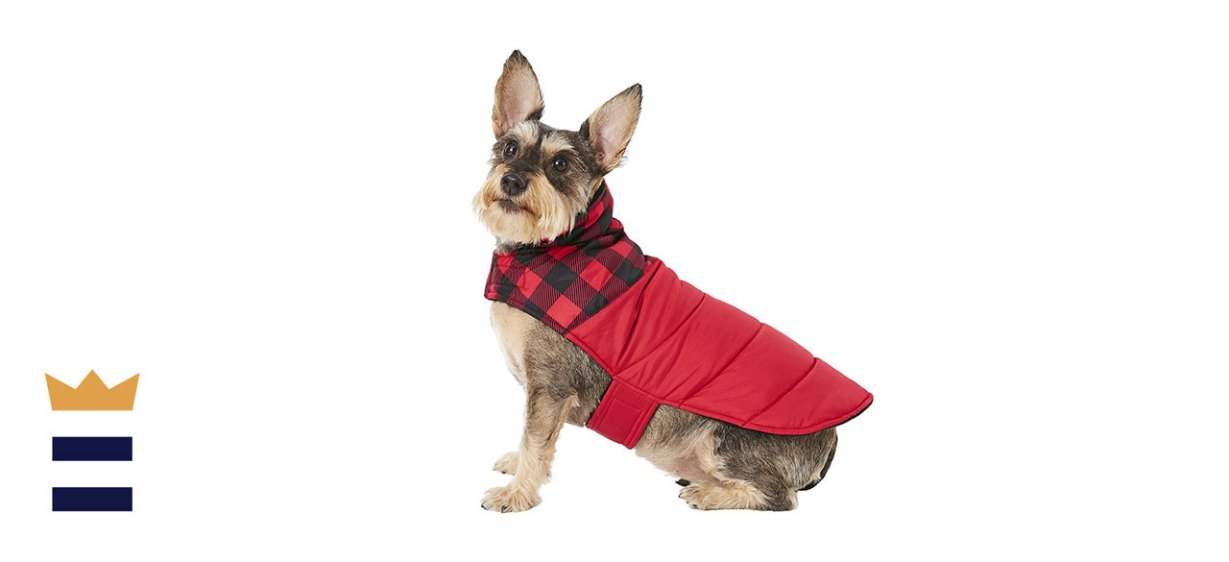Frisco Boulder Plaid Insulated Dog and Cat Puffer Coat