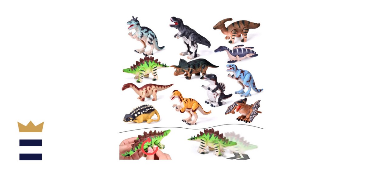 Fun Little Toys 12-Piece Wind-Up Dinosaur Set