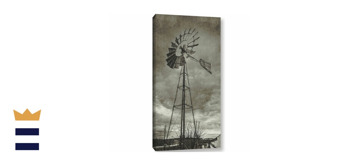 Gracie Oaks Midwest Windmill by Scott Medwetz Wrapped Canvas Print