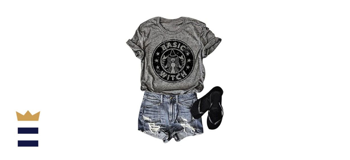 Ounar Halloween Basic Witch Shirt for Women