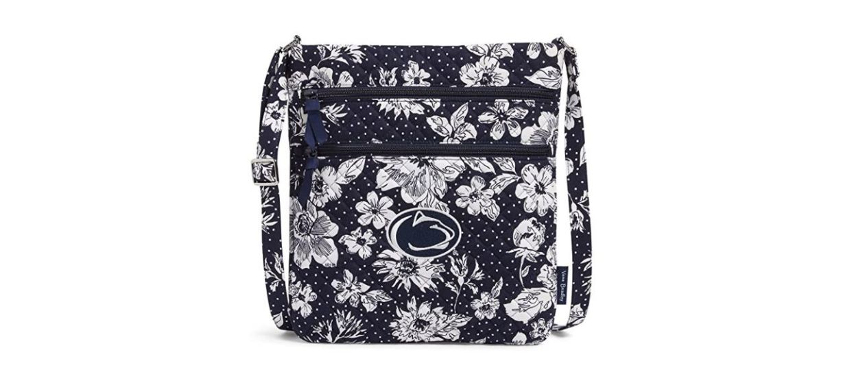Vera Bradley Cotton Collegiate Triple-Zip Hipster Crossbody Purse Vera Bradley Cotton Collegiate Triple-Zip Hipster Crossbody Purse