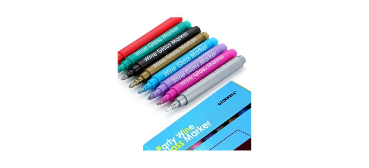 Gainwell Wine Glass Markers on white background