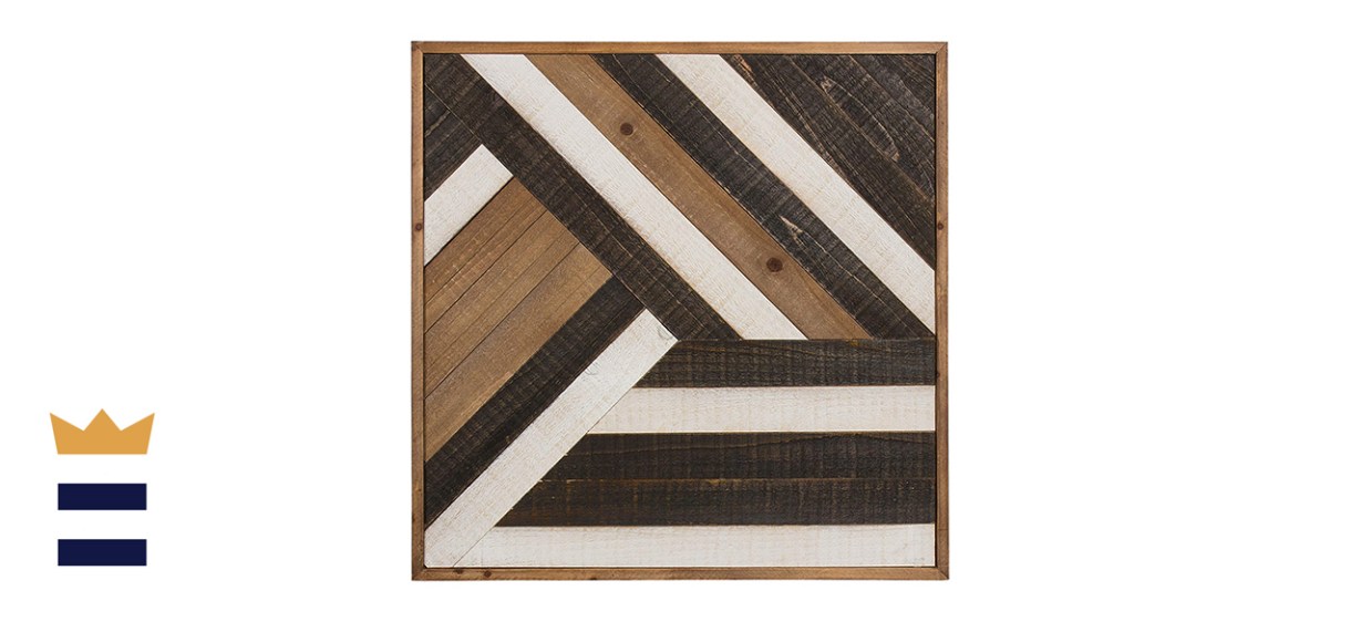 Kate and Laurel Ballez Rustic Shiplap Wood Plank Wall Art