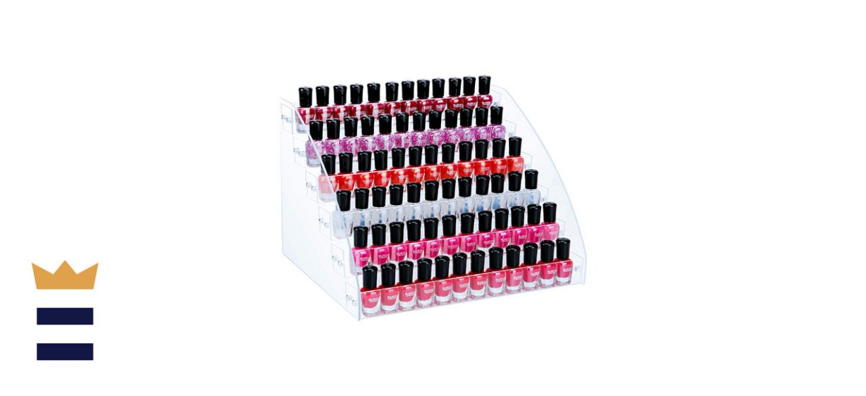KINGROW Nail Polish Organizer 72 Bottles of 6 Layers Acrylic Display Rack