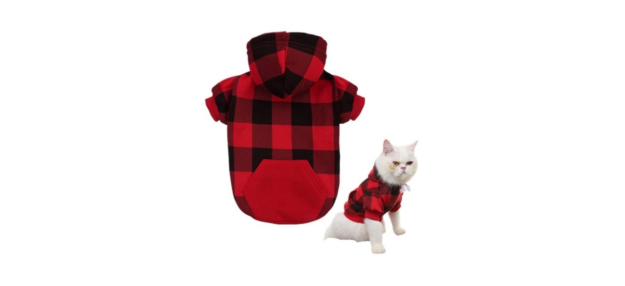Kooltail Plaid Dog and Cat Hoodie with Hat