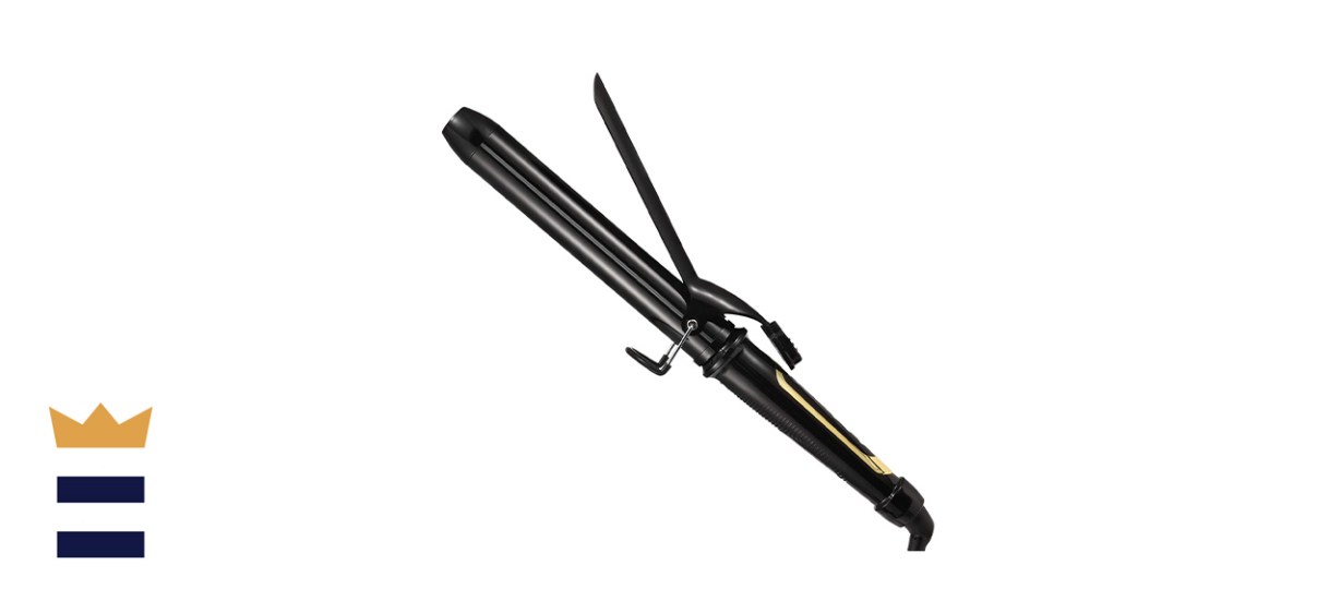 Lanvier 1.25 Inch Clipped Curling Iron with Extra Long Tourmaline Ceramic Barrel