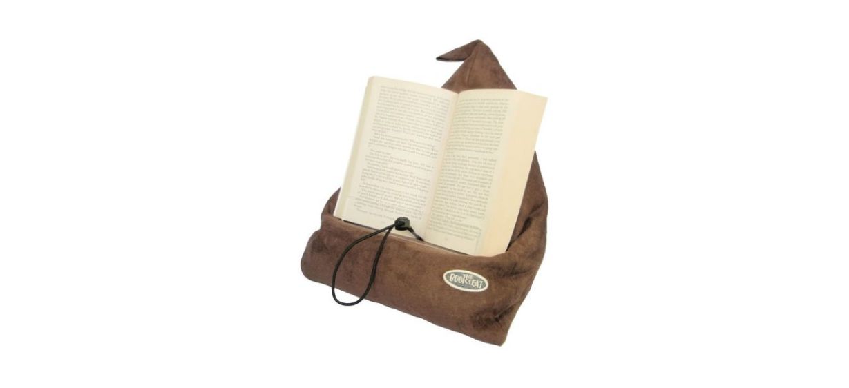 The Book Seat - Book Holder and Travel Pillow - Mocha on white background