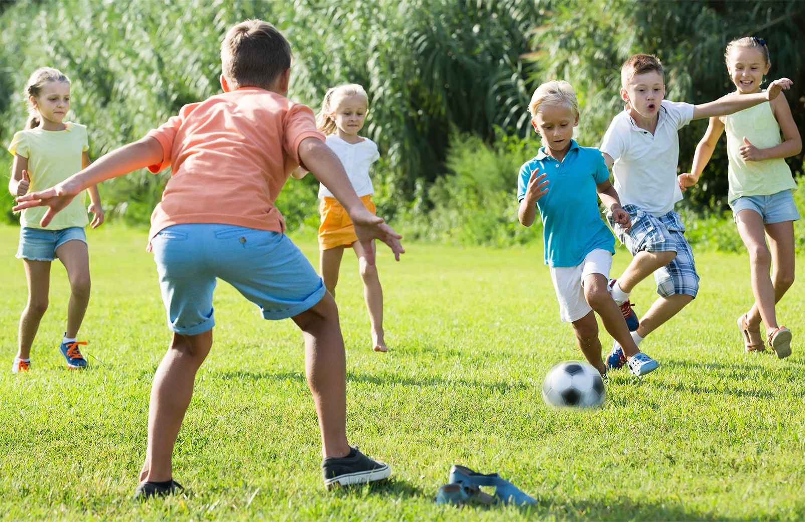 Play football in the park