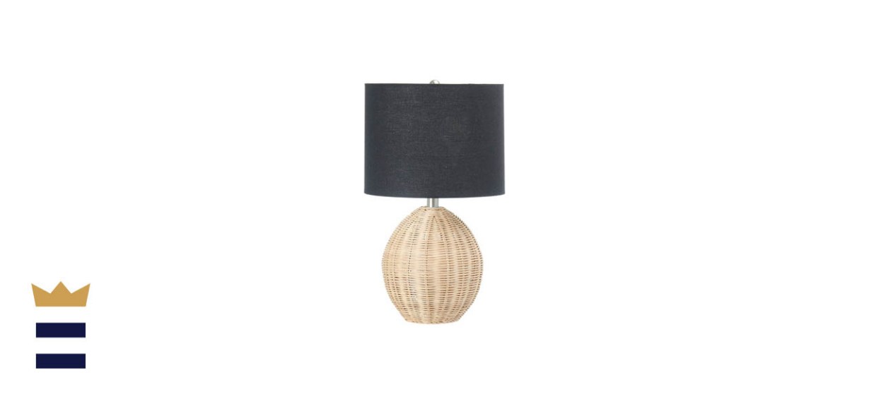 Main + Mesa Woven Rattan Table Lamp With Drum Shade