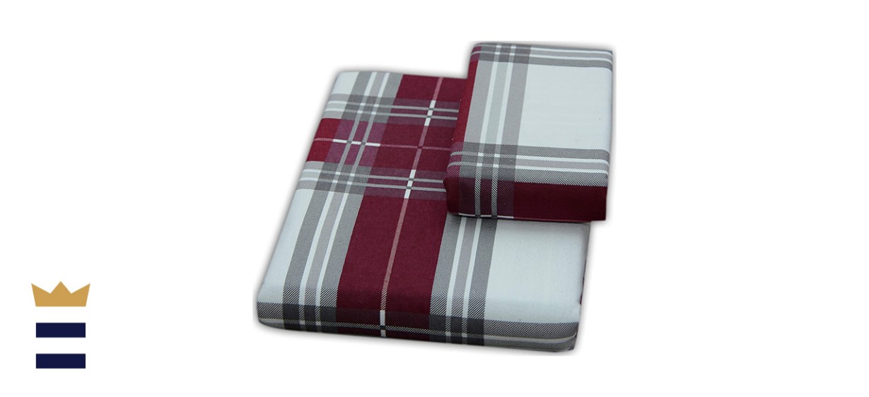 Martha Stewart Collection Holiday Flannel Red Plaid Duvet Cover