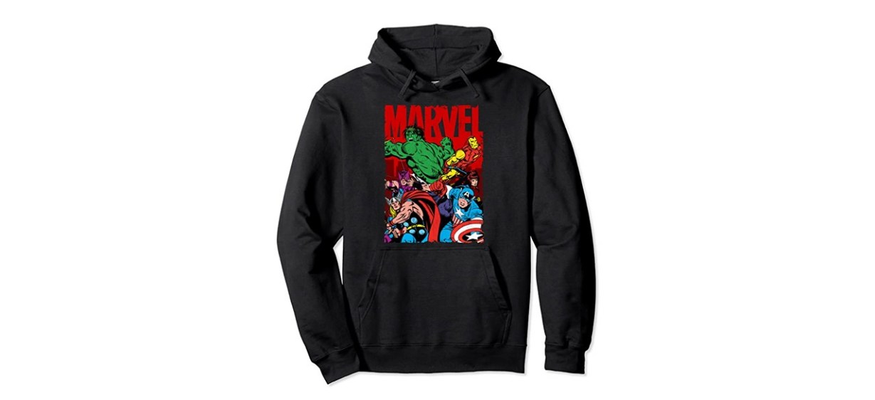 Marvel Avengers Team Retro Comic Vintage Graphic Hoodie