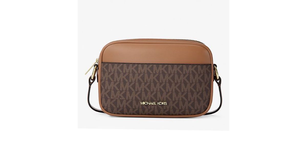 Michael Kors Women's Jet Set Small Signature Logo Camera Crossbody Bag