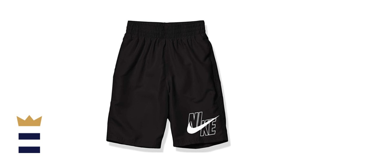 Nike Boys’ Big Logo Solid Lap Volley Swim Trunks