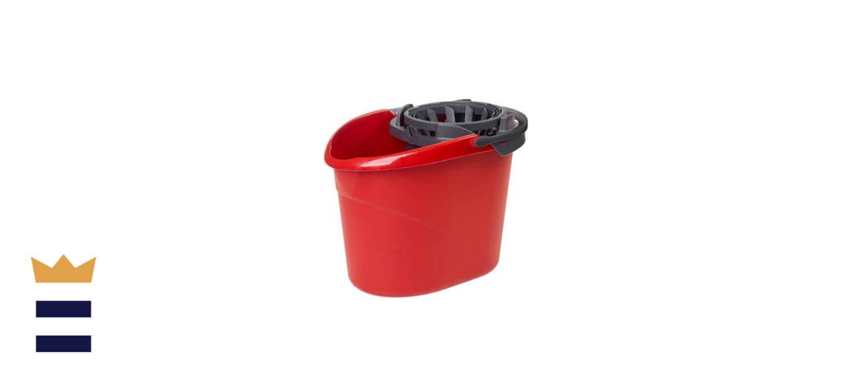 O-Cedar QuickWring Bucket, 2.5 Gallon Mop Bucket with Wringer, Red