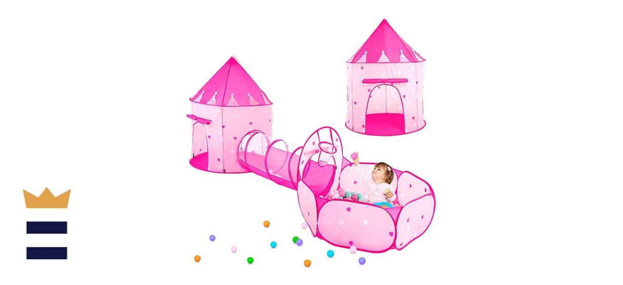 Pig Pig Pen Princess Play Tent with Crawl Tunnel and Ball Pit